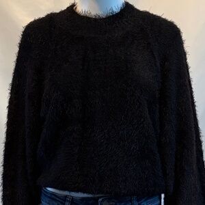 Show Me Your MuMu Vienna Black Fuzzy Knit Sweater – Size Medium